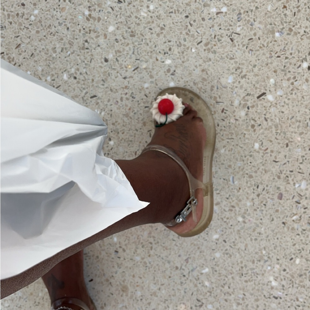 Clear Sandals with Cherry Detail